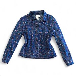 VTG Coldwater Creek Multicolor 100% Cotton & Rayon Emboirdered Shacket